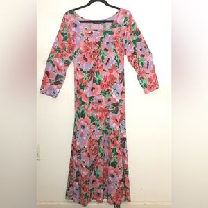 1X nina leonard floral midi dress